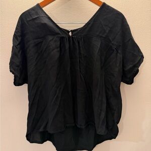 Madewell Black V-Neck Blouse